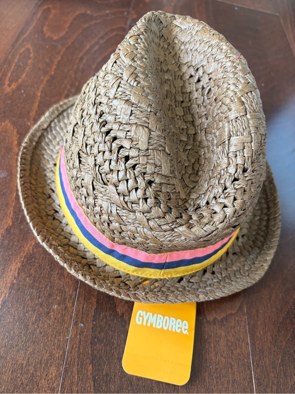 Gymboree Boys Straw Fedora Hat, Kids Size M/L